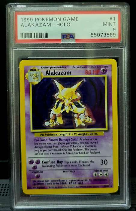 Pokemon Trading Cards Graded PSA 9 Alakazam