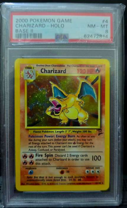 Pokemon Trading Cards Graded PSA 8 Charizard Base Set 2000