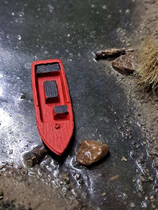 Model Trains HO 1 x Sailboat 2 (Red) - 50mm x 16mm x 7mm
