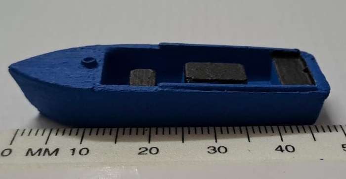 Model Trains HO 1 x Sailboat 2 (Blue) - 50mm x 16mm x 7mm