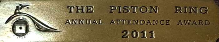 Car Trophy - The Piston Ring Annual Attendance award 2011