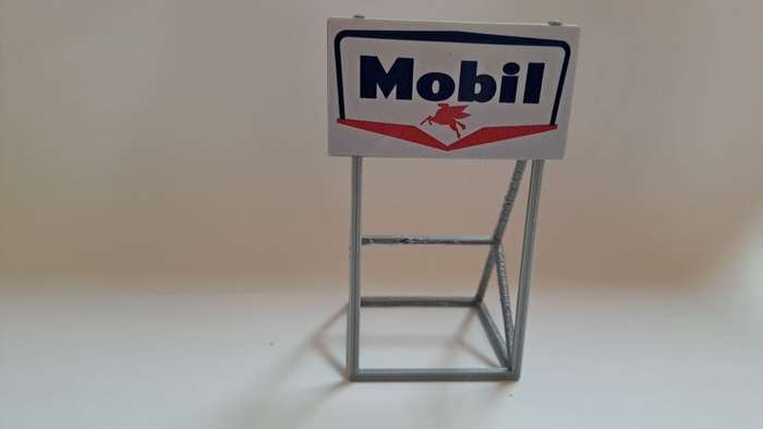 Model Trains HO 1 x Billboard 1950 + Mobil - 50mm x 41mm x 82mm