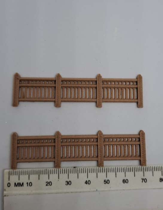 Model Trains HO 1 x Fence looks like wood (Pack of 2) - 70mm x 28mm x 3mm