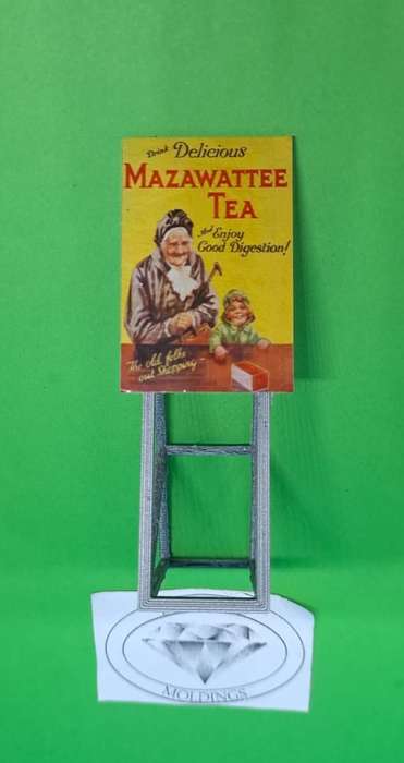 Model Trains HO 1 x Billboard 1900 + Mazawattee (Yellow) - 30mm x 41mm x 82mm