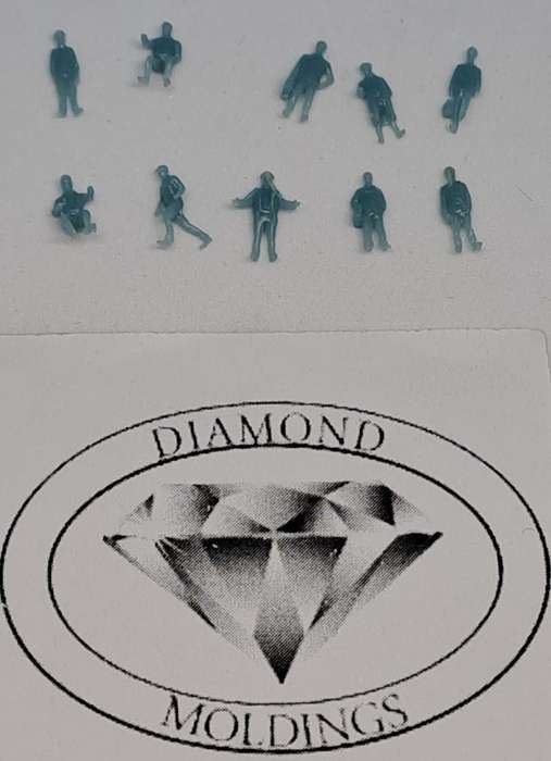 Model Trains N-Scale 1 x Bag of 10 Train Personnel Figures. (Unpainted)