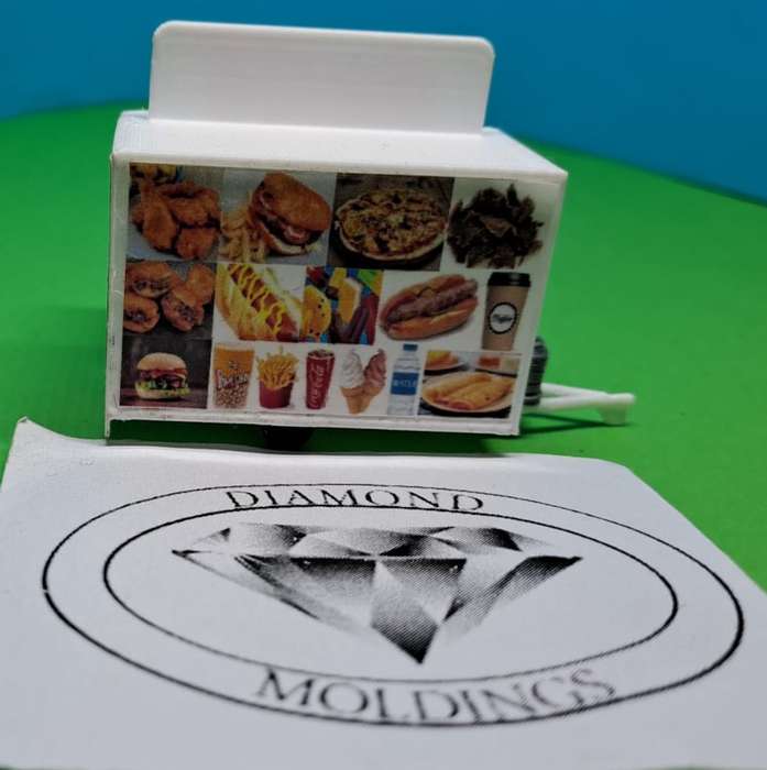 Model Trains 1:87 HO - Food Trailer. - 60mm x 36mm x 42mm