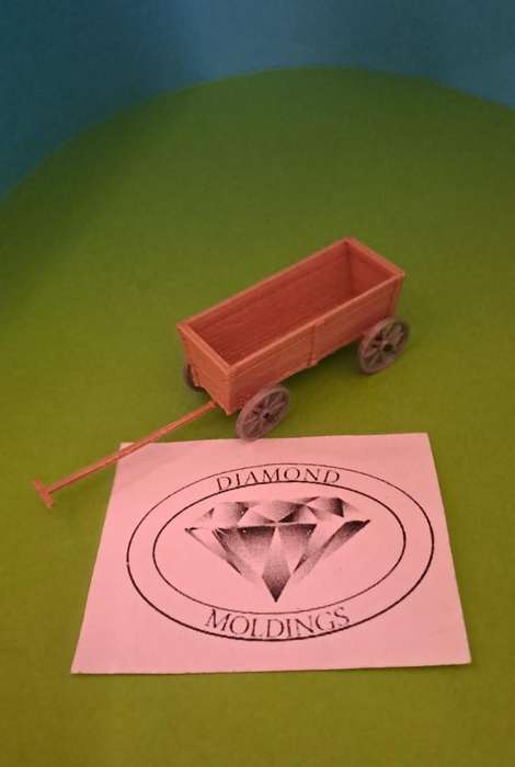 Model Trains HO 1 x Wagon - Farm Wooden Wagon Horse/Ox - 85mm x 22mm x 22mm