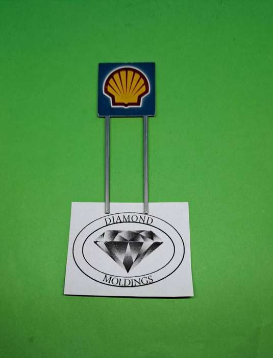 Model Trains HO 1 x Billboard - 1970 + Shell (Blue background) - 30mm x 3mm x 82mm (New board)