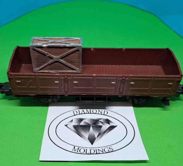 Model Trains HO - Freight Crates - Big Thin Crate x 1 - 34mm x 11mm x 23mm