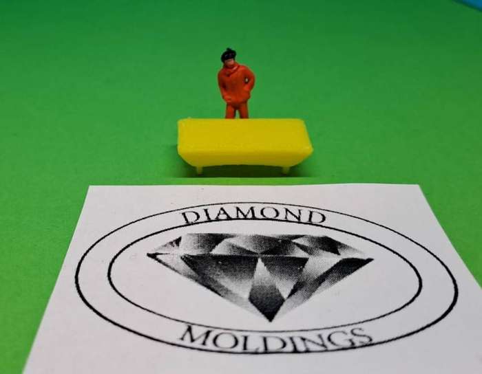 Model Trains 1/87 H0 - 1 x Billiard Table only, no figure included. - 25mm x 14mm x 7mm