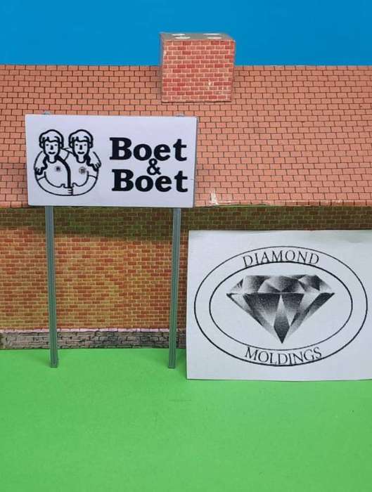 Model Trains HO 1 x Billboard - 2000 + Boet & Boet - 50mm x 3mm x 82mm (New board)