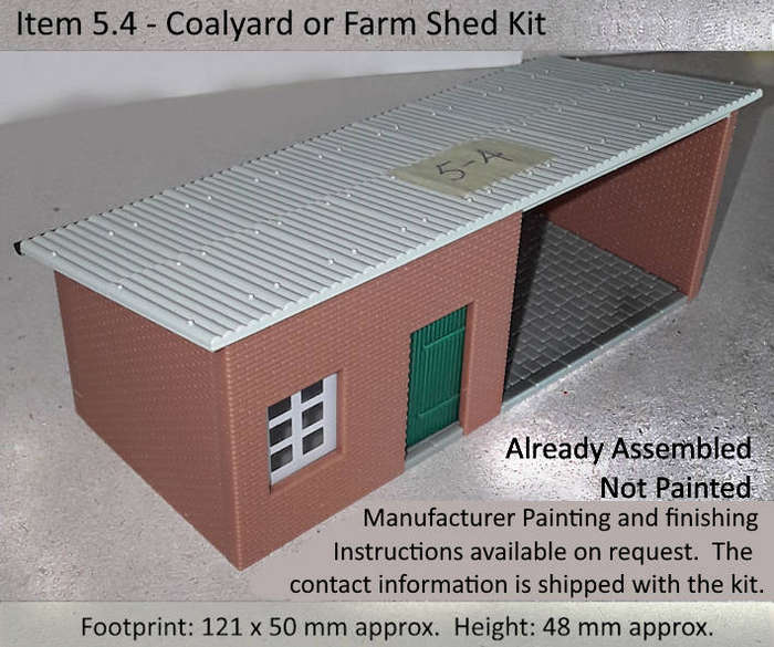 Model Trains H0/OO-Scale 1 x Coal yard- or Farm-Shed, Assembled Kit, Unpainted.