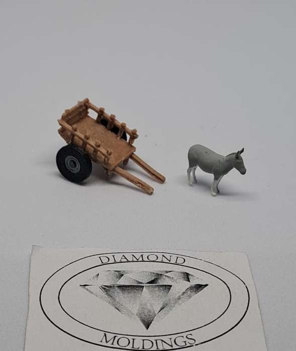 Model Trains 1:87 HO - Cart + Donkey (x1)