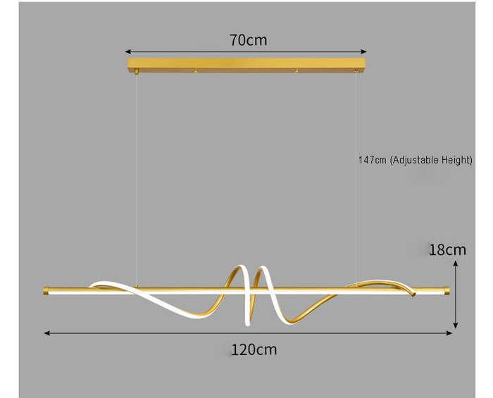 Linear LED Pendant  Elegant Illumination for Modern Spaces, 120cm, 54W, Black
