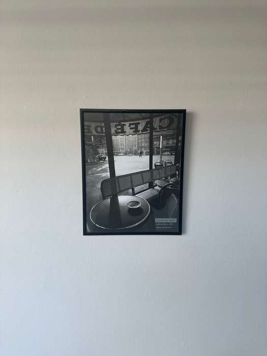 Framed Jeanloup Sieff B&W Print, Cafe de Flore Paris, 1976 - Finished Size 25cm x 31cm