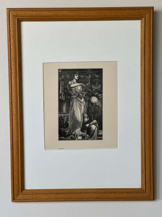 Framed Anthony Frederick Augustus Sandys Print, Cleopatra - Finished Size 35cm x 47cm