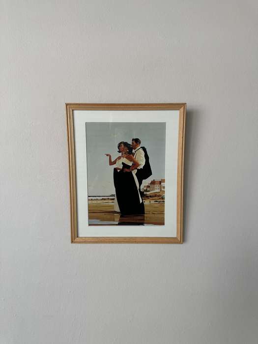 Framed Jack Vettriano Print, Missing Man II - Finished Size 22cm x 26.5cm