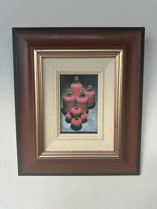 Framed Picture, Lanterns - Finished Size 30cm x 35.5cm (Clear Glass, Double Frame)