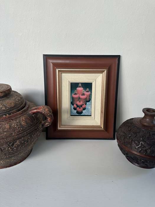 Framed Picture, Lanterns - Finished Size 30cm x 35.5cm (Clear Glass, Double Frame)