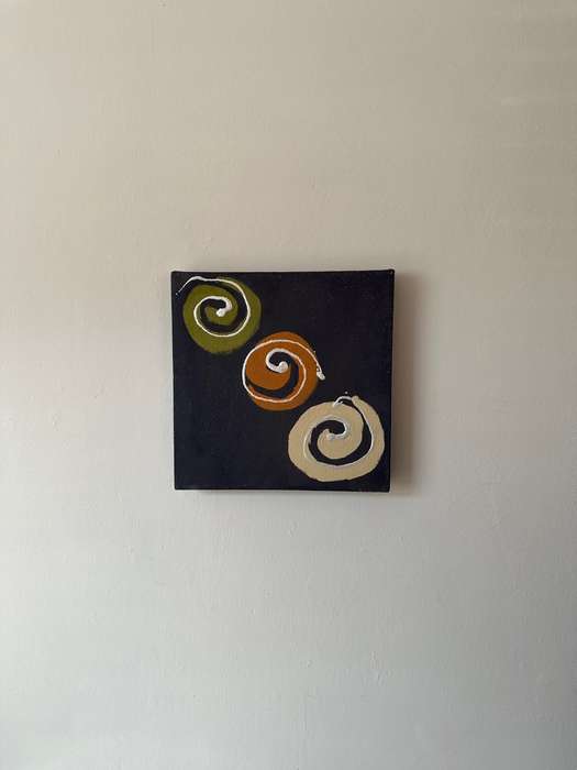 Original Artwork on Stretch Canvas, Blue - Finished Size 30.5cm x 30.5cm (Depth 4.5cm)