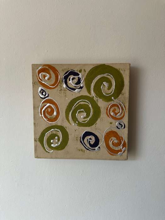 Original Artwork on Stretch Canvas, Cream - Finished Size 30.5cm x 30.5cm (Depth 4.5cm)