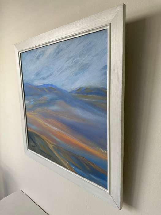 Framed Original Artwork on Stretched Canvas, Pam Edgar, Landscape, Finished Size 58.5cm x 58.5cm