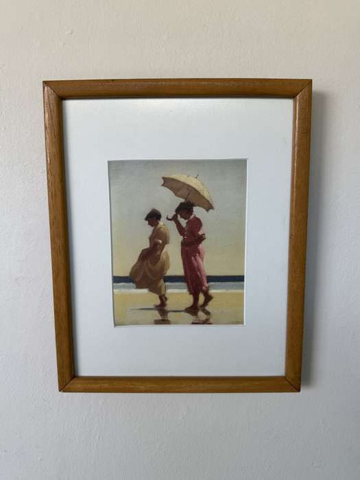 Framed Jack Vettriano, Pink & Saffron - Finished Size 26cm x 32.5cm