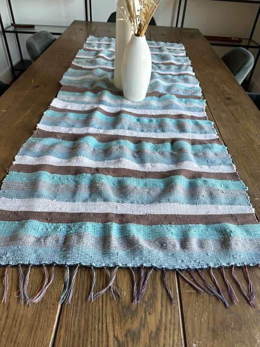 Ashanti Woven Fabric Rug, Versatile as it can be used as a Table Runner Size 160cm x 62cm (New)