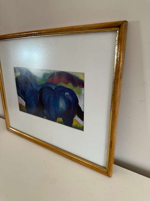 Framed Franz Marc Print - The Little Blue Horses, Size 37.5cm x 30cm