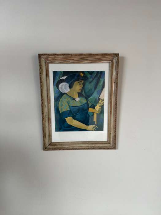 Framed Max Pechstein Print - Portrait of the artist's wife, Finished Size 37cm x 47cm