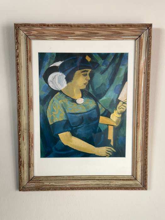 Framed Max Pechstein Print - Portrait of the artist's wife, Finished Size 37cm x 47cm