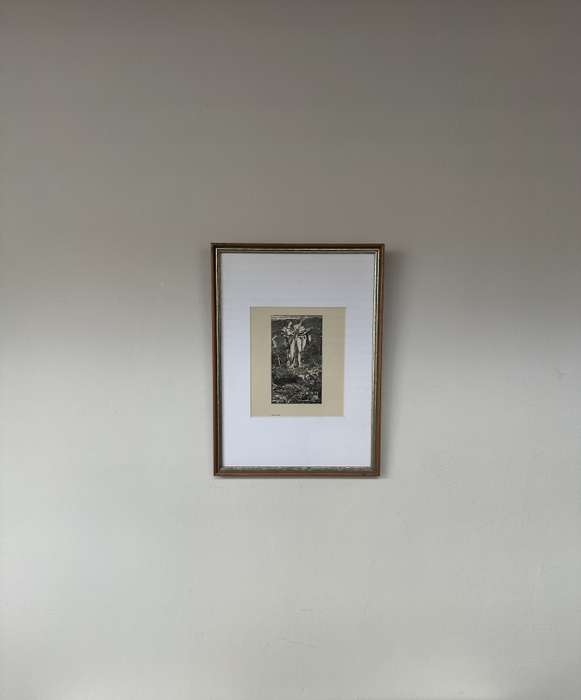 Framed Anthony Frederick Augustus Sandys Print - Amor Mundi - Finished Size 32cm x 44cm