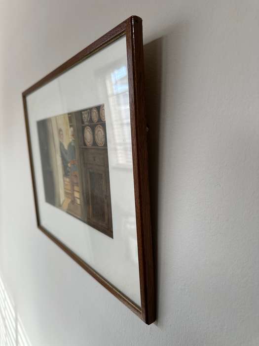 Framed Print (Unknown Artist), At the Dinner Table, Finished Size 40.5cm x 31cm