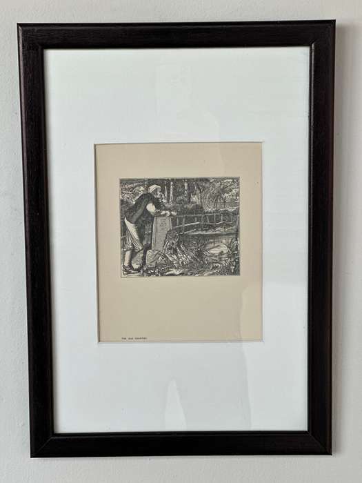 Framed Anthony Frederick Augustus Sandys Print, The Old Chartist - Finished Size 32cm x 46cm