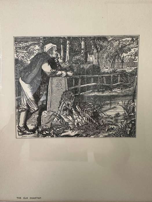 Framed Anthony Frederick Augustus Sandys Print, The Old Chartist - Finished Size 32cm x 46cm