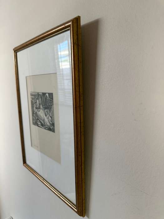 Framed Anthony Frederick Augustus Sandys Print, Until Her Death - Finished Size 32cm x 42cm