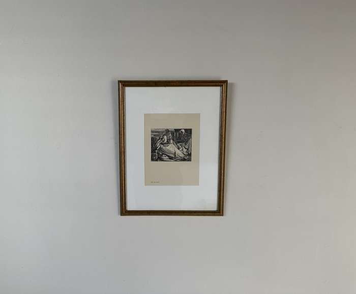 Framed Anthony Frederick Augustus Sandys Print, Until Her Death - Finished Size 32cm x 42cm