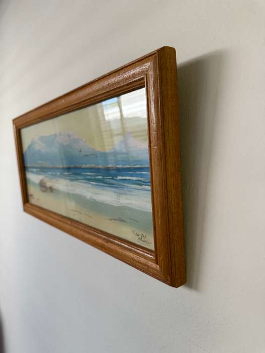Framed Original Artwork - H. Anderson, Table Bay (Media: Gouache on Board) Finished Size 54cm x 25cm