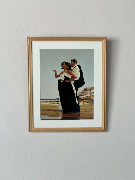 Framed Jack Vettriano Print, Missing Man II - Finished Size 22cm x 26.5cm