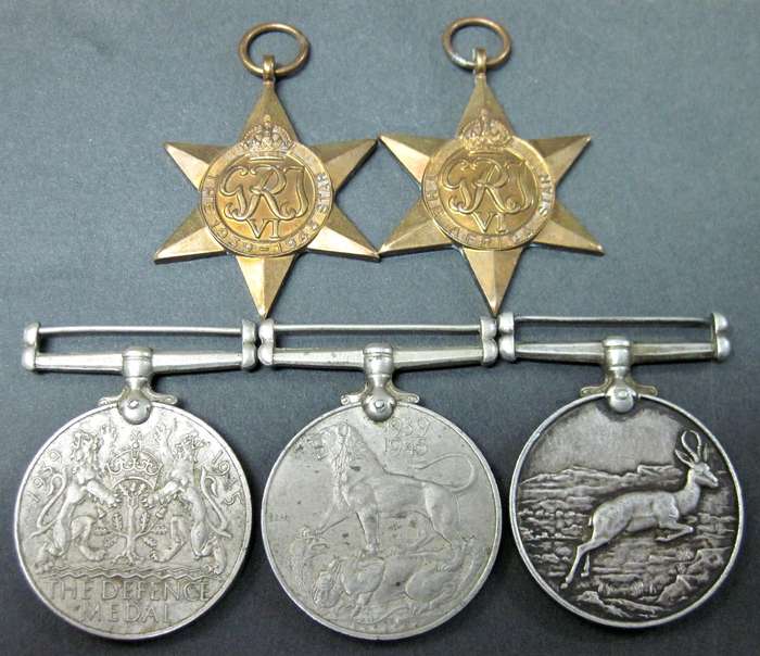WWII Group of 5 medals awarded to J Saayman C319330