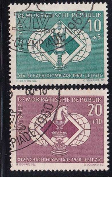1960 Chess Olympics, DDR. Set not completed.