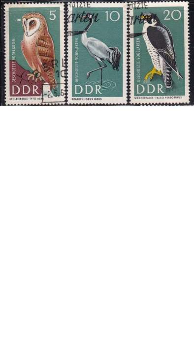 1967 Protected Birds, DDR. Set not completed.