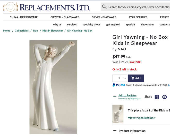 RARE ZAPHIR SPANISH PORCELAIN FIGURINE OF YAWNING GIRL + NAO GIRL WITH PUPPY