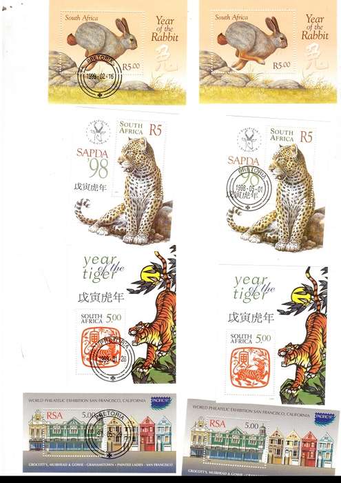 RSA  47 X MINI SHEETS MINT AND CANCELLED 1995 TO   2000