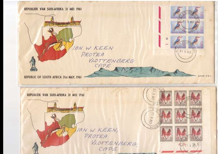 11 X RSA FDCS 31 ST MAY 1961 SEE PICS