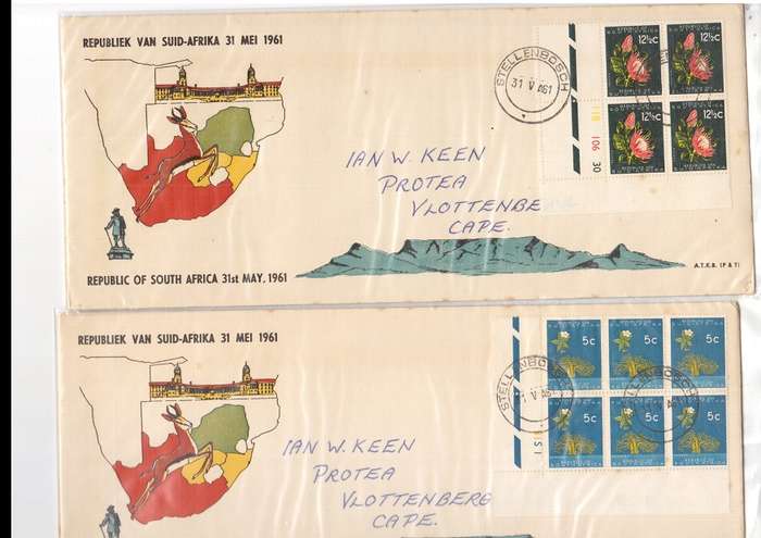 11 X RSA FDCS 31 ST MAY 1961 SEE PICS