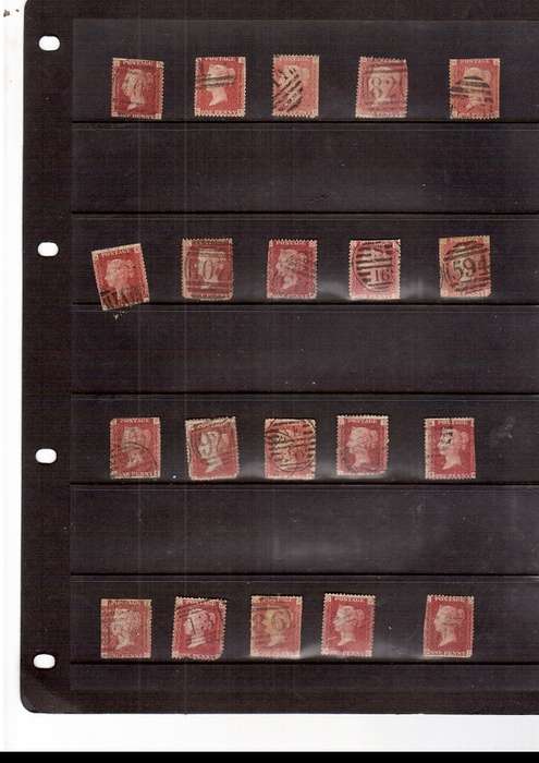 20 X GREAT BRITAIN PENNY REDS USED STAMPS SEE PICS