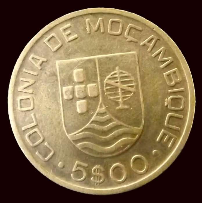 RARE 1935 Mozambique 5 Escudos SILVER