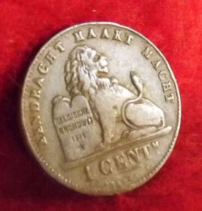 1907 Belgium 1 Cent- Dutch Legend