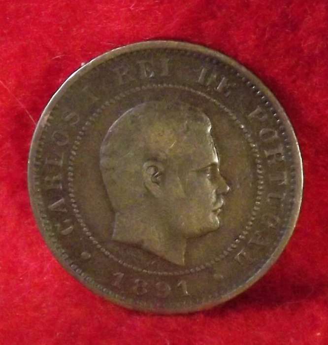 1891 PORTUGAL 10 REIS  CARLOS 1